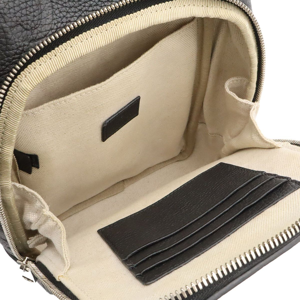 Gucci Jumbo GG Cross Belt Bag Crossbody Leather Black Silver — view 8