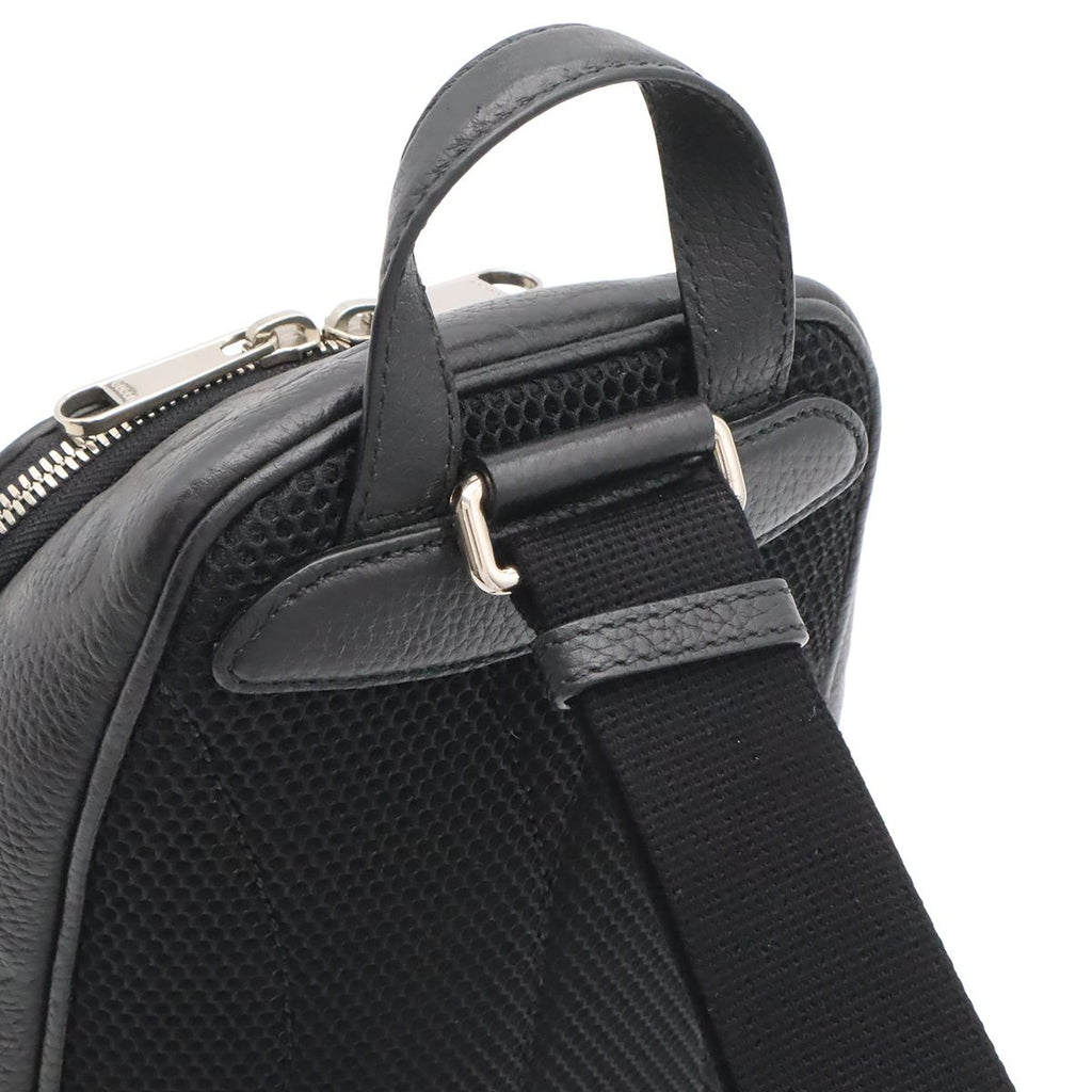 Gucci Jumbo GG Cross Belt Bag Crossbody Leather Black Silver — view 4