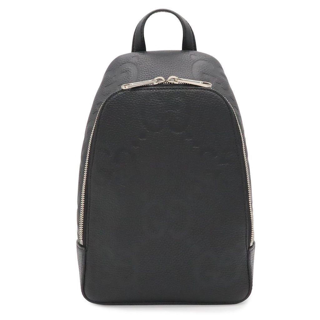 Gucci Jumbo GG Cross Belt Bag Crossbody Leather Black Silver