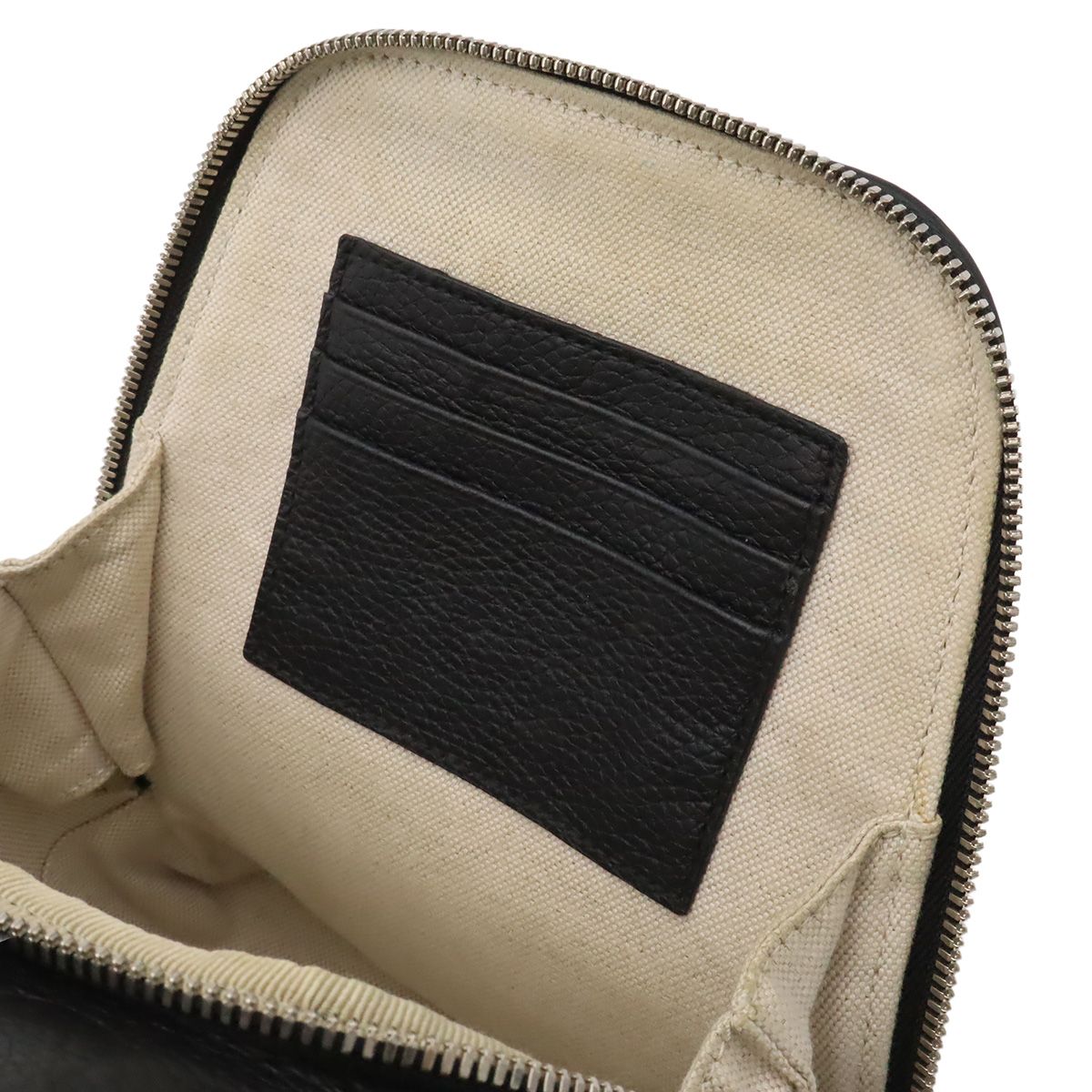 Gucci Jumbo GG Cross Belt Bag Crossbody Leather Black Silver — view 9