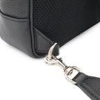 Gucci Jumbo GG Cross Belt Bag Crossbody Leather Black Silver — view 6
