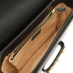 Gucci Horsebit Shoulder Bag Pochette Crossbody Leather Black Gold — view 5