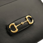 Gucci Horsebit Shoulder Bag Pochette Crossbody Leather Black Gold — view 6