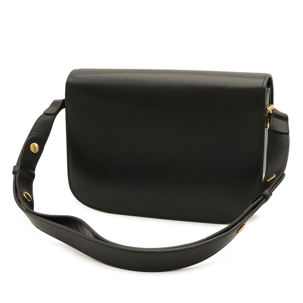 Gucci Horsebit Shoulder Bag Pochette Crossbody Leather Black Gold — view 2