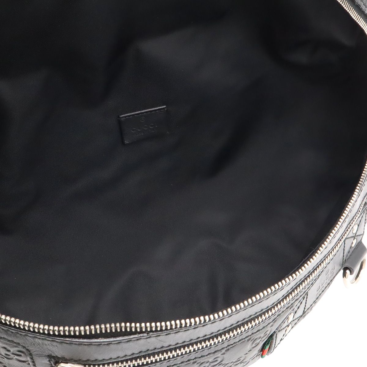 Gucci Guccissima Belt Bag Waist Pouch Hip Rubber Coating Leather Black Silver — view 7