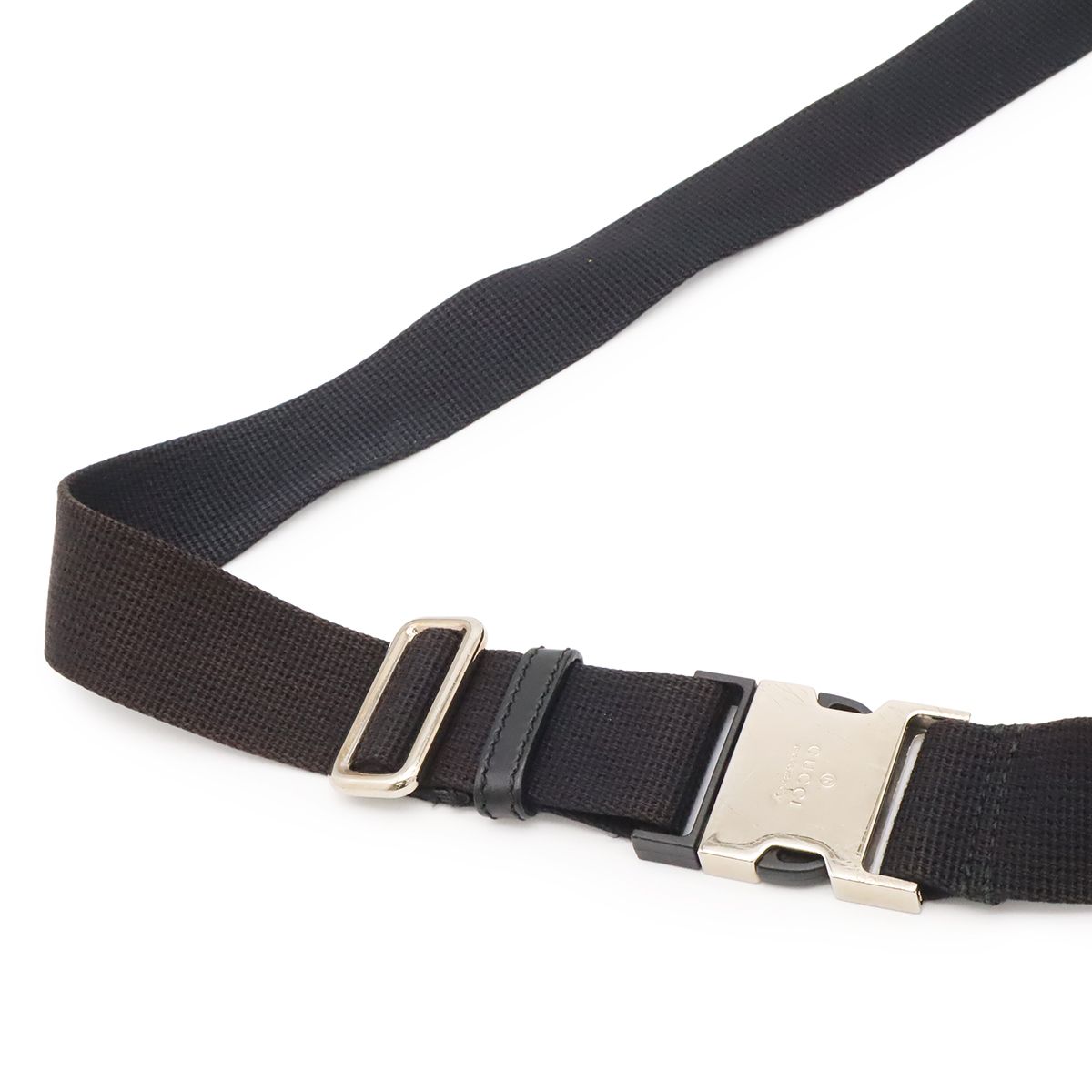 Gucci Guccissima Belt Bag Waist Pouch Hip Rubber Coating Leather Black Silver — view 5