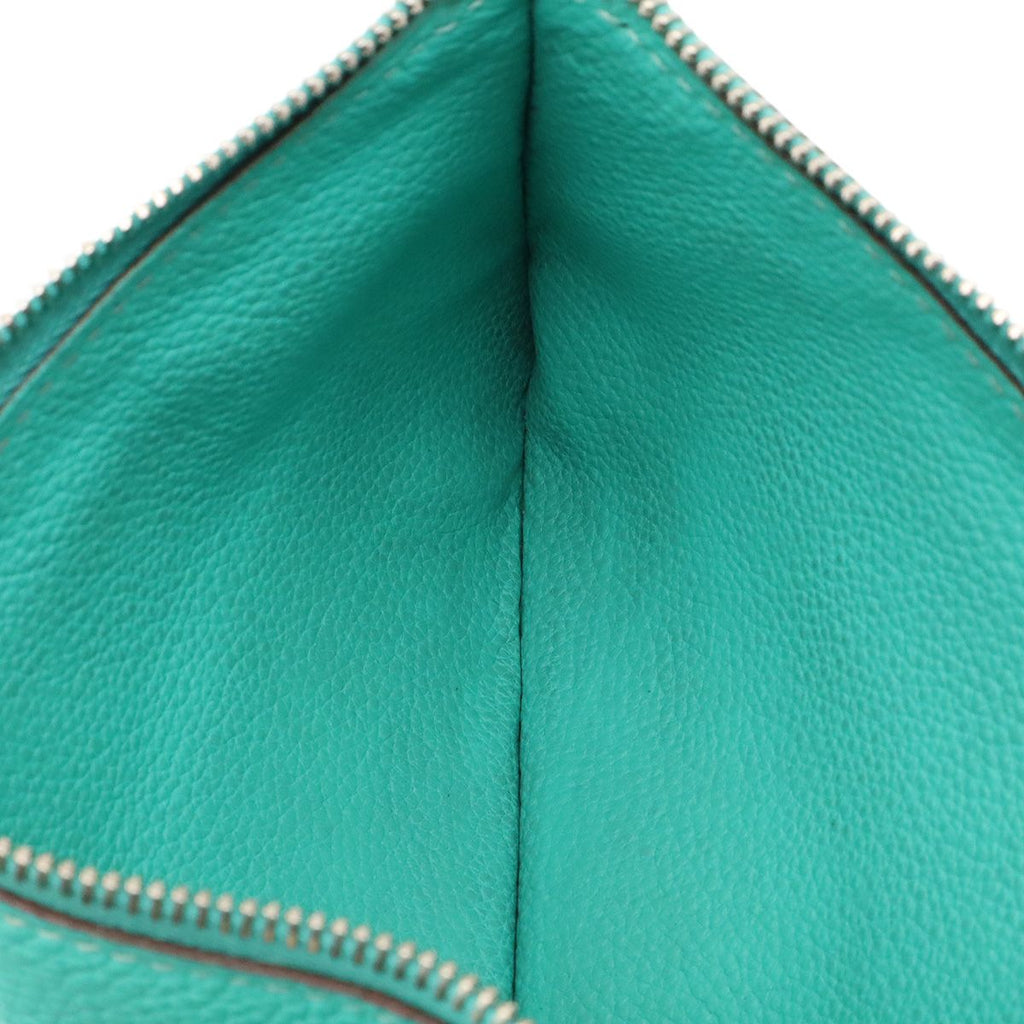 Hermes Dogon Duo GM 2 Fold Wallet 2 Togo Leather Lagon Emerald Green Silver Coin — view 9
