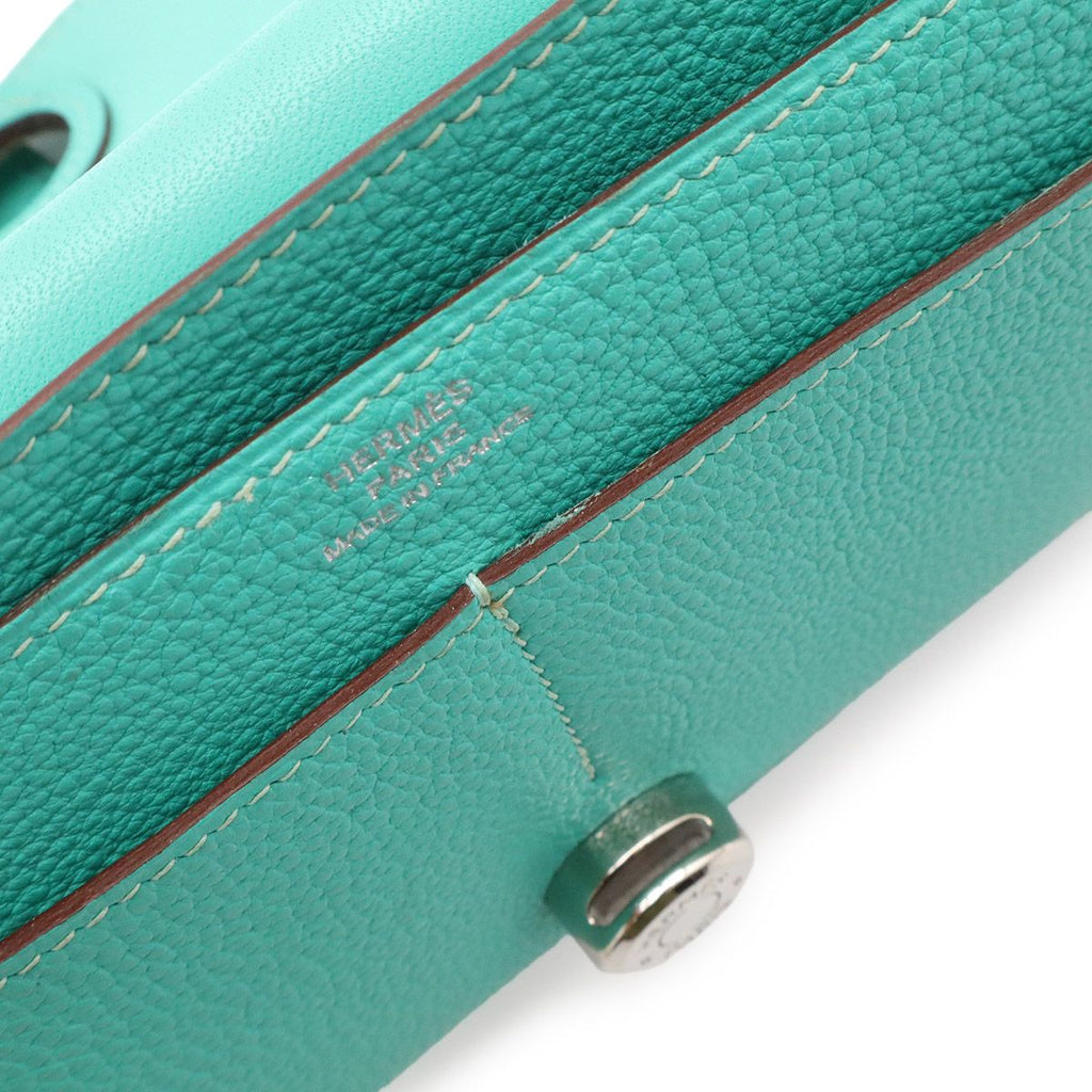 Hermes Dogon Duo GM 2 Fold Wallet 2 Togo Leather Lagon Emerald Green Silver Coin — view 7