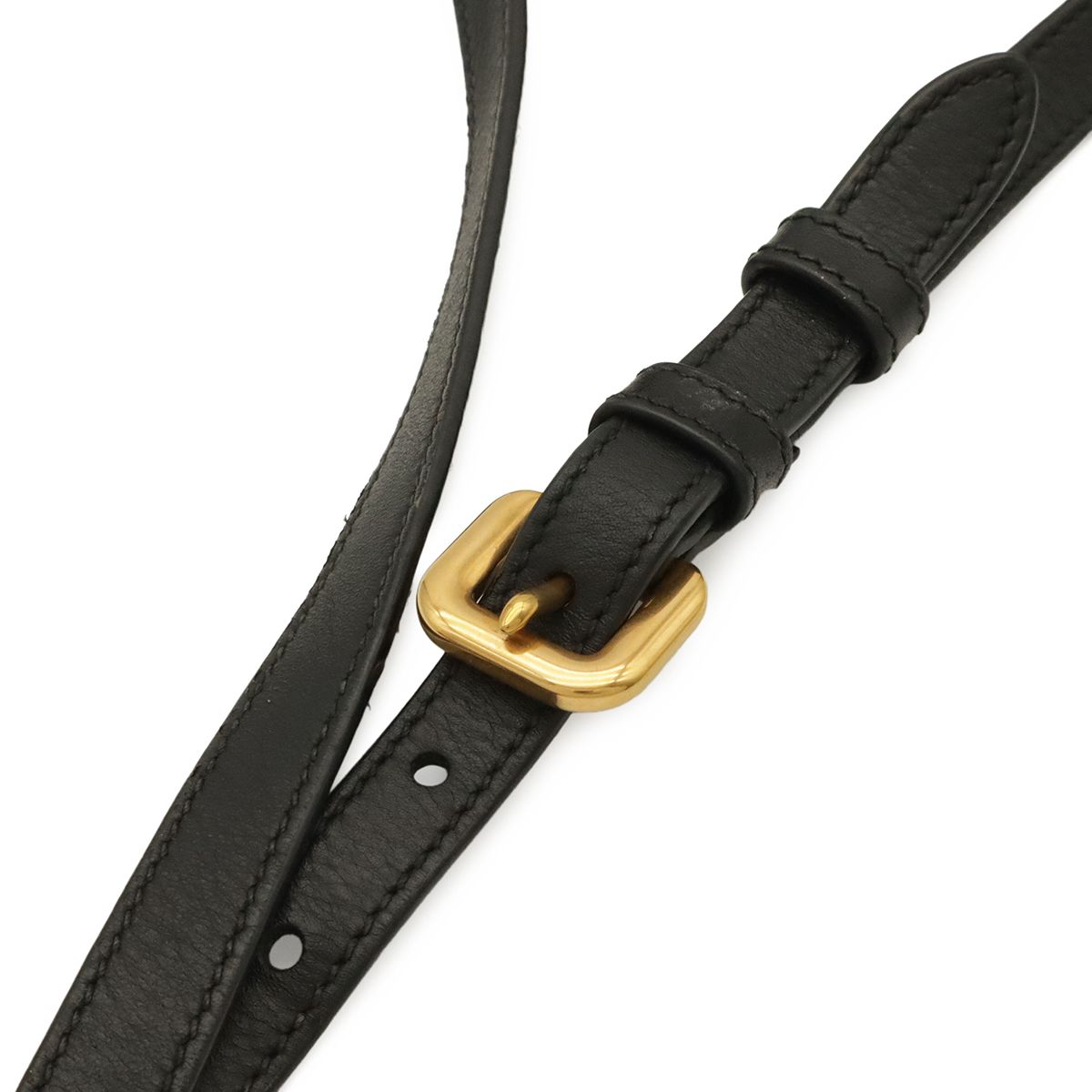 Prada Shoulder Bag Pochette 2-Way Clutch Nylon Leather Nero Black Gold — view 4