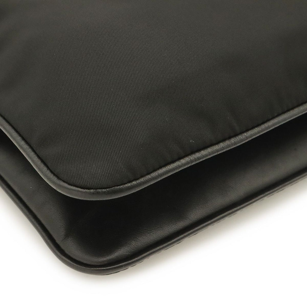 Prada Shoulder Bag Pochette 2-Way Clutch Nylon Leather Nero Black Gold — view 3