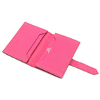 Hermes Bearn Card Case Business Holder Chevre Leather Rose Shocking Pink Silver — view 7