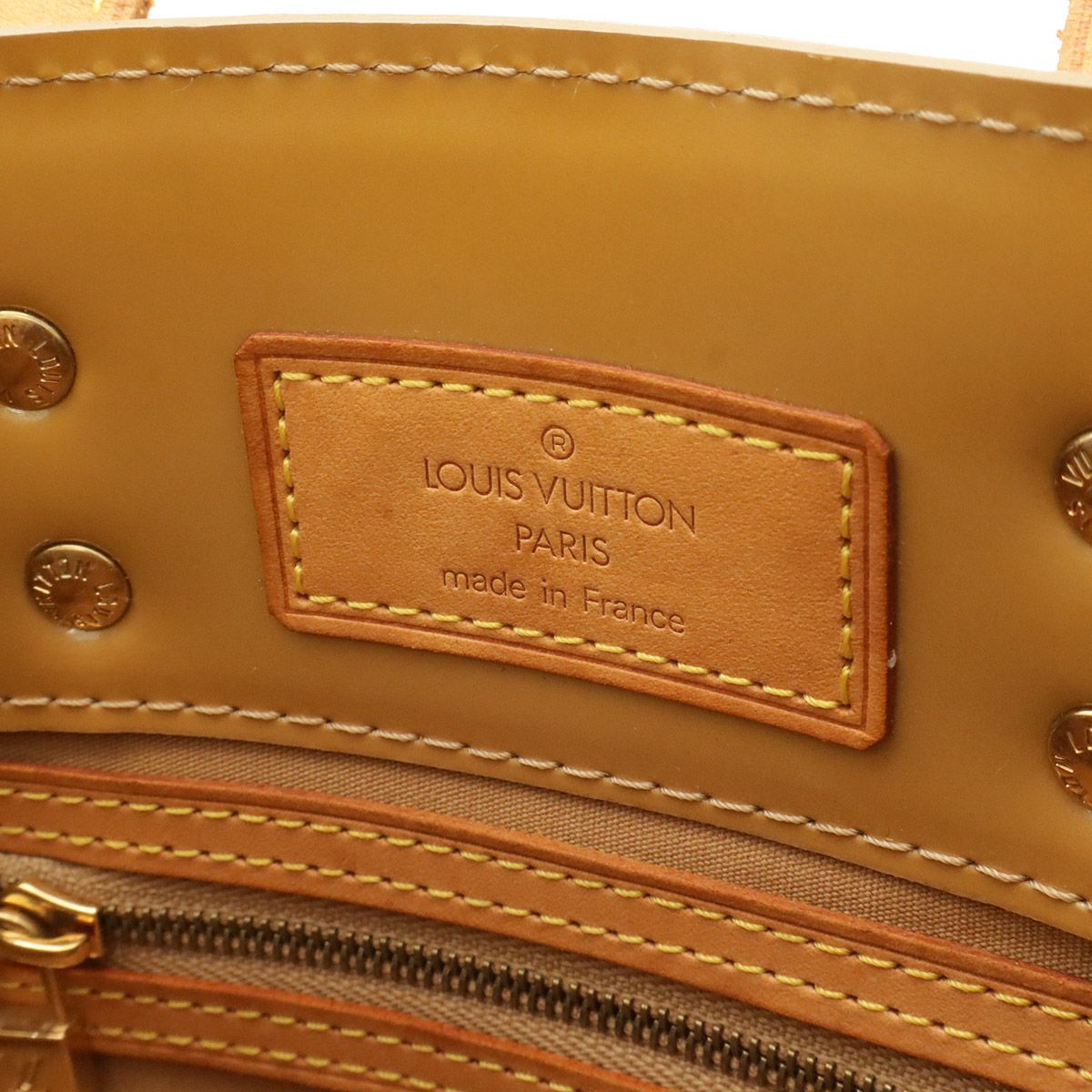 Louis Vuitton Monogram Vernis Reed PM Tote Mini Enamel Noisette Beige — view 8