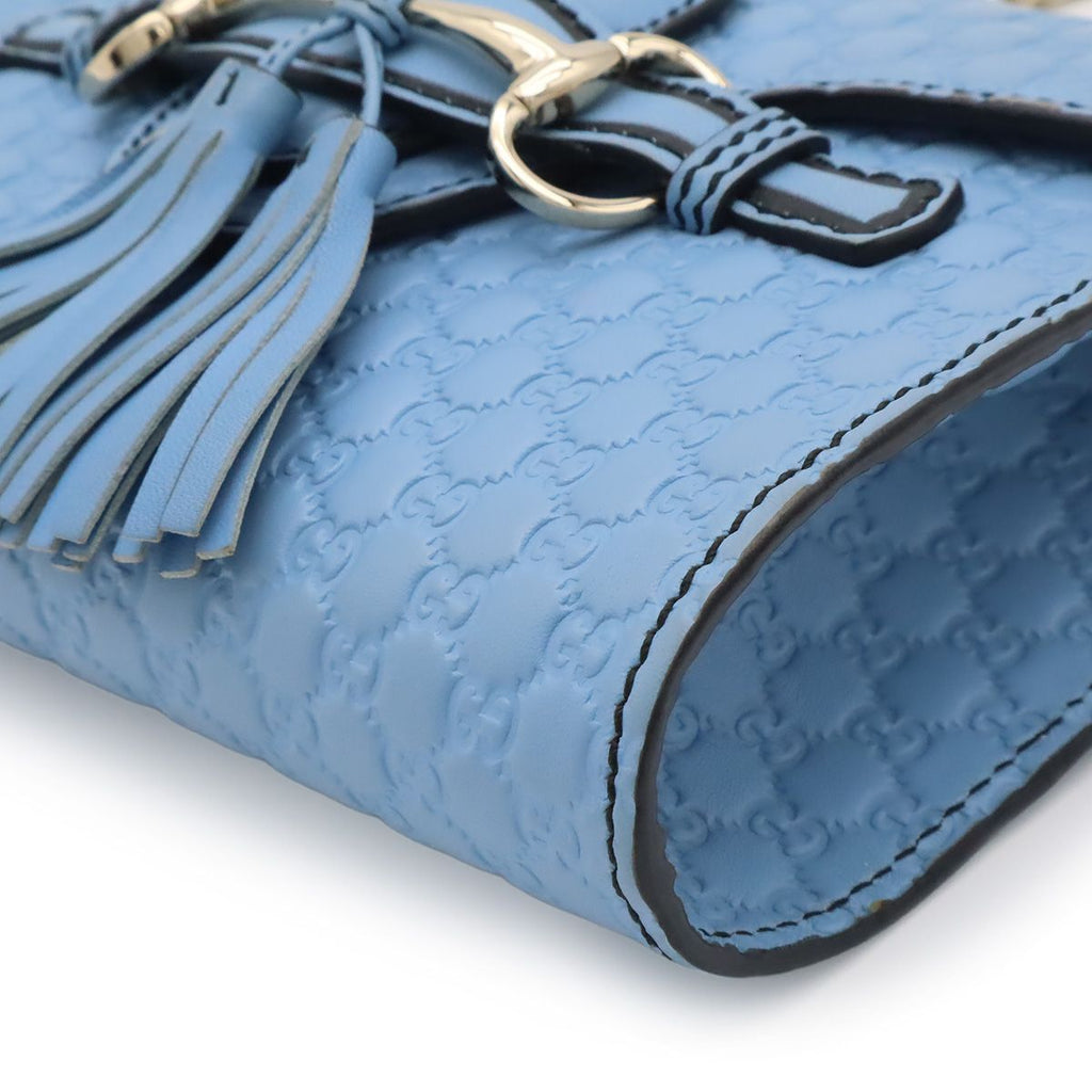 Gucci Micro Guccissima Emily Chain Shoulder Bag Pochette Fringe Tassel Leather — view 3