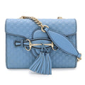 Gucci Micro Guccissima Emily Chain Shoulder Bag Pochette Fringe Tassel Leather
