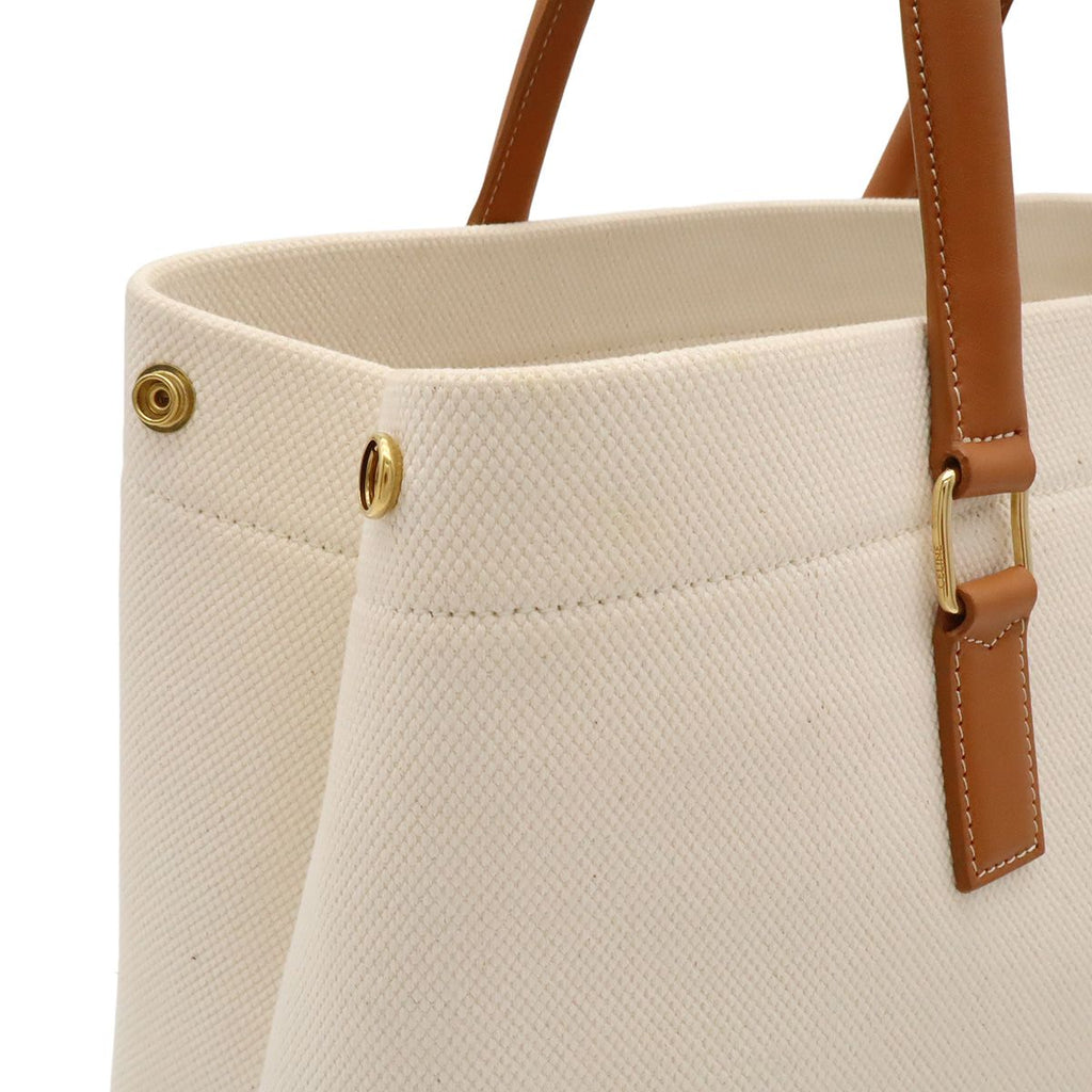 Celine Horizontal Cabas Print Tote Canvas Leather Natural — view 7