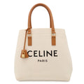 Celine Horizontal Cabas Print Tote Canvas Leather Natural