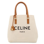 Celine Horizontal Cabas Print Tote Canvas Leather Natural
