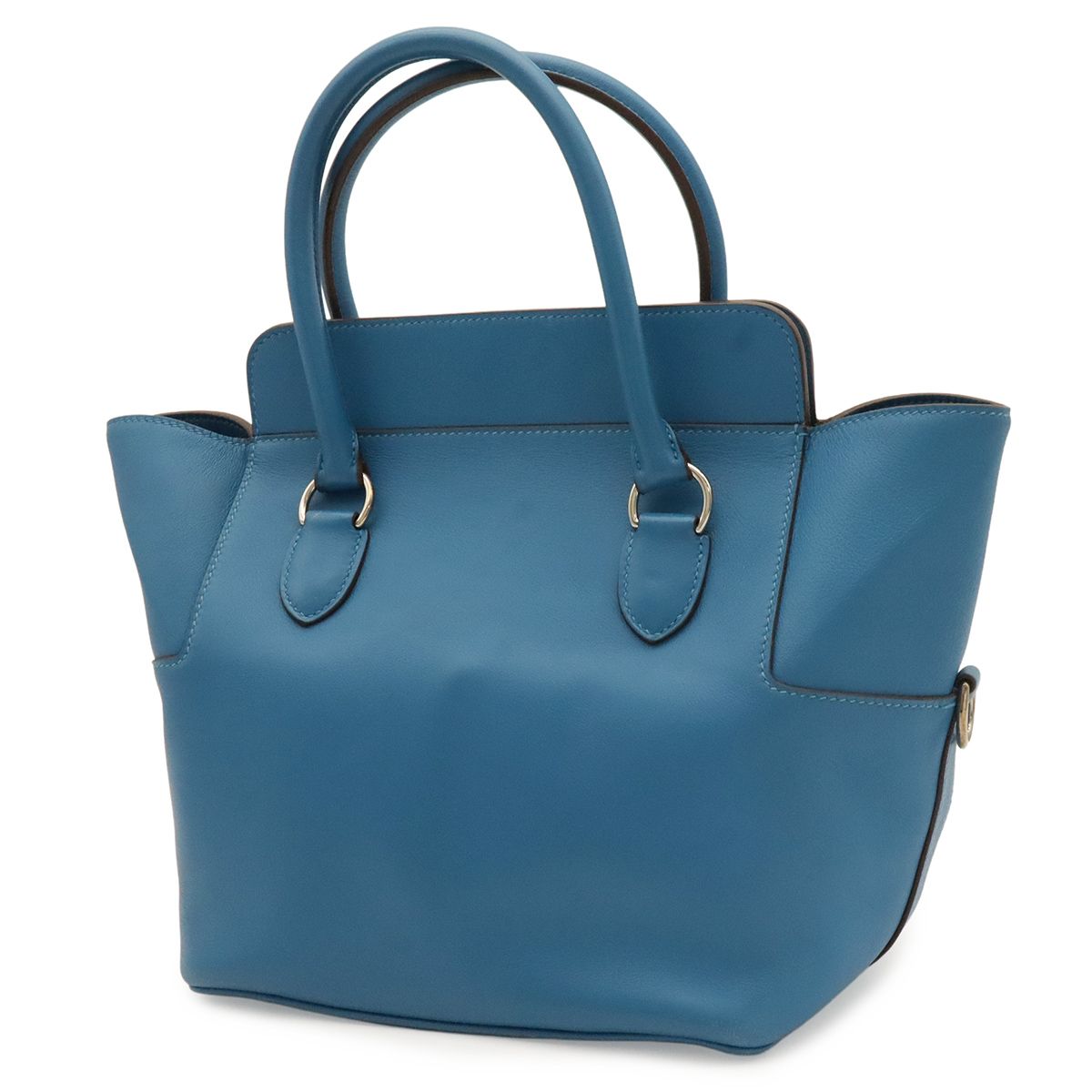 Hermes Toolbox 20 Tote Veau Swift Blue Silver — view 2