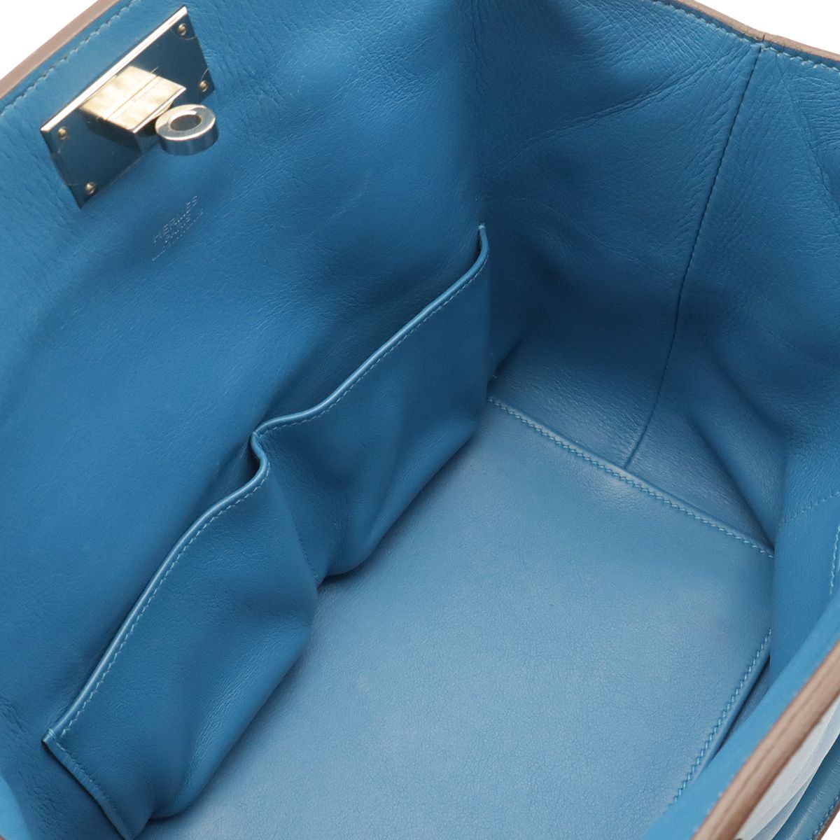 Hermes Toolbox 20 Tote Veau Swift Blue Silver — view 7