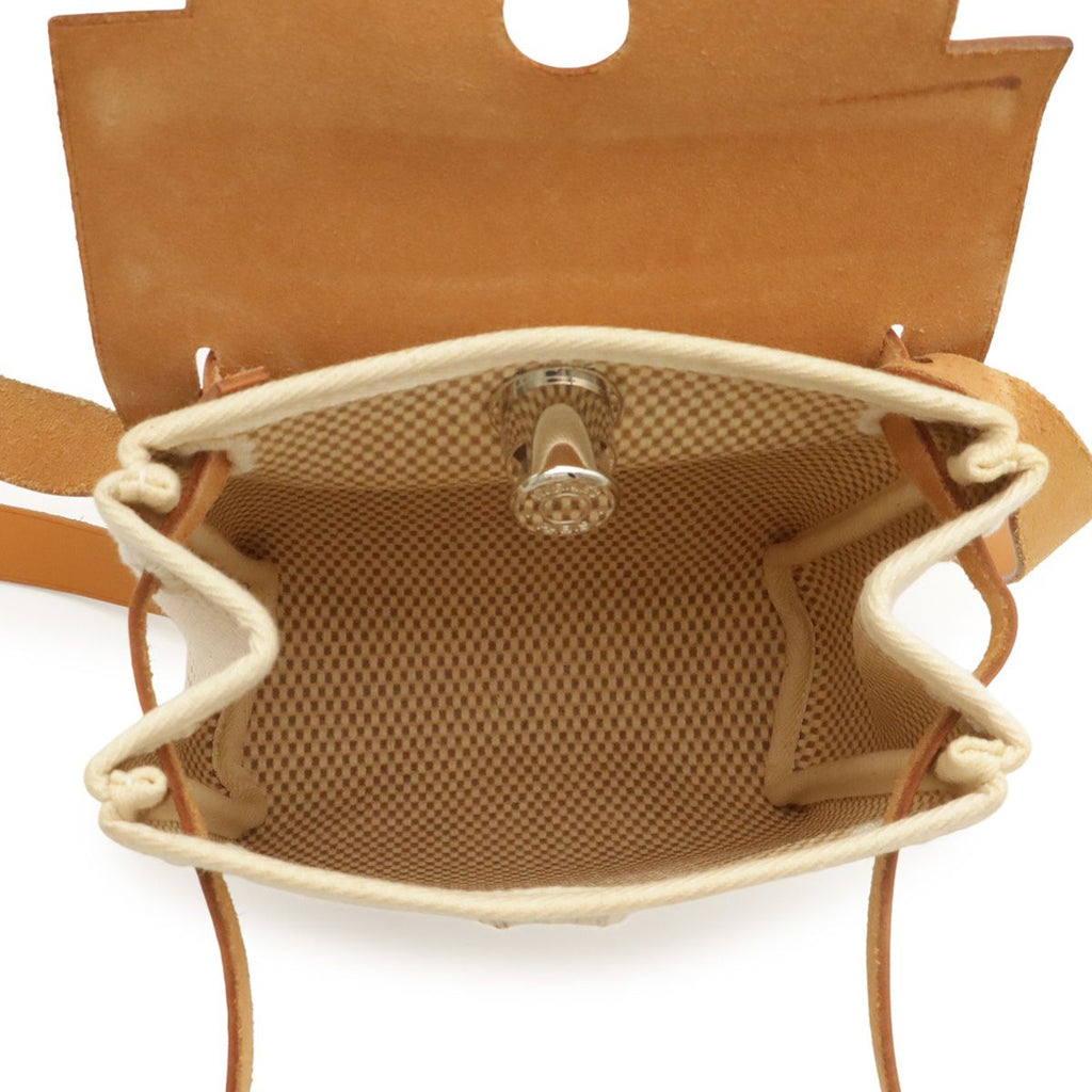 Hermes Herbag TPM Shoulder Bag Pochette Toile GM Officier Natural Light Brown — view 6