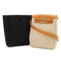 Hermes Herbag TPM Shoulder Bag Pochette Toile GM Officier Natural Light Brown