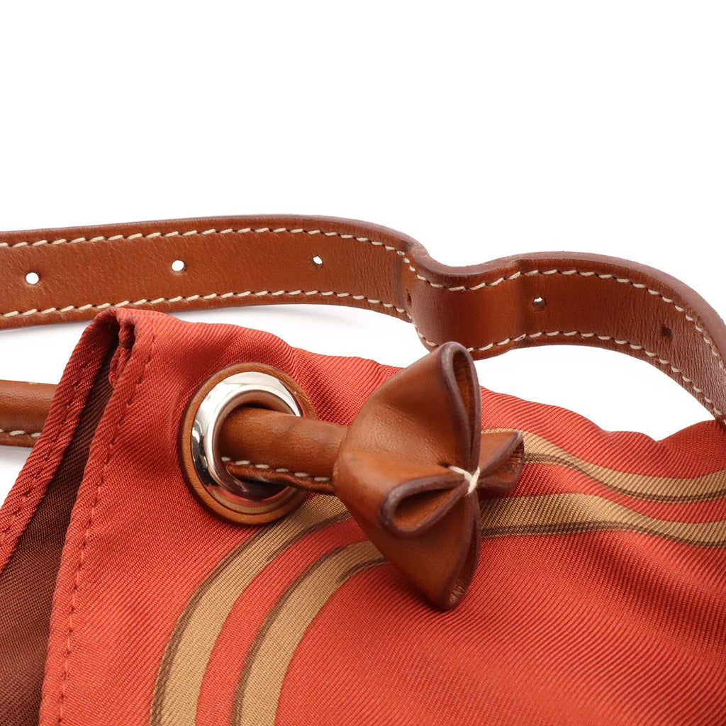 Hermes Silky City PM Bride de Gala Shoulder Bag Silk Terracotta Brown Pouch — view 5
