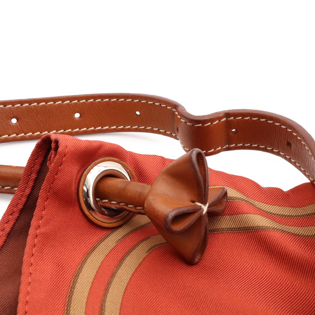 Hermes Silky City PM Bride de Gala Shoulder Bag Silk Terracotta Brown Pouch — view 5
