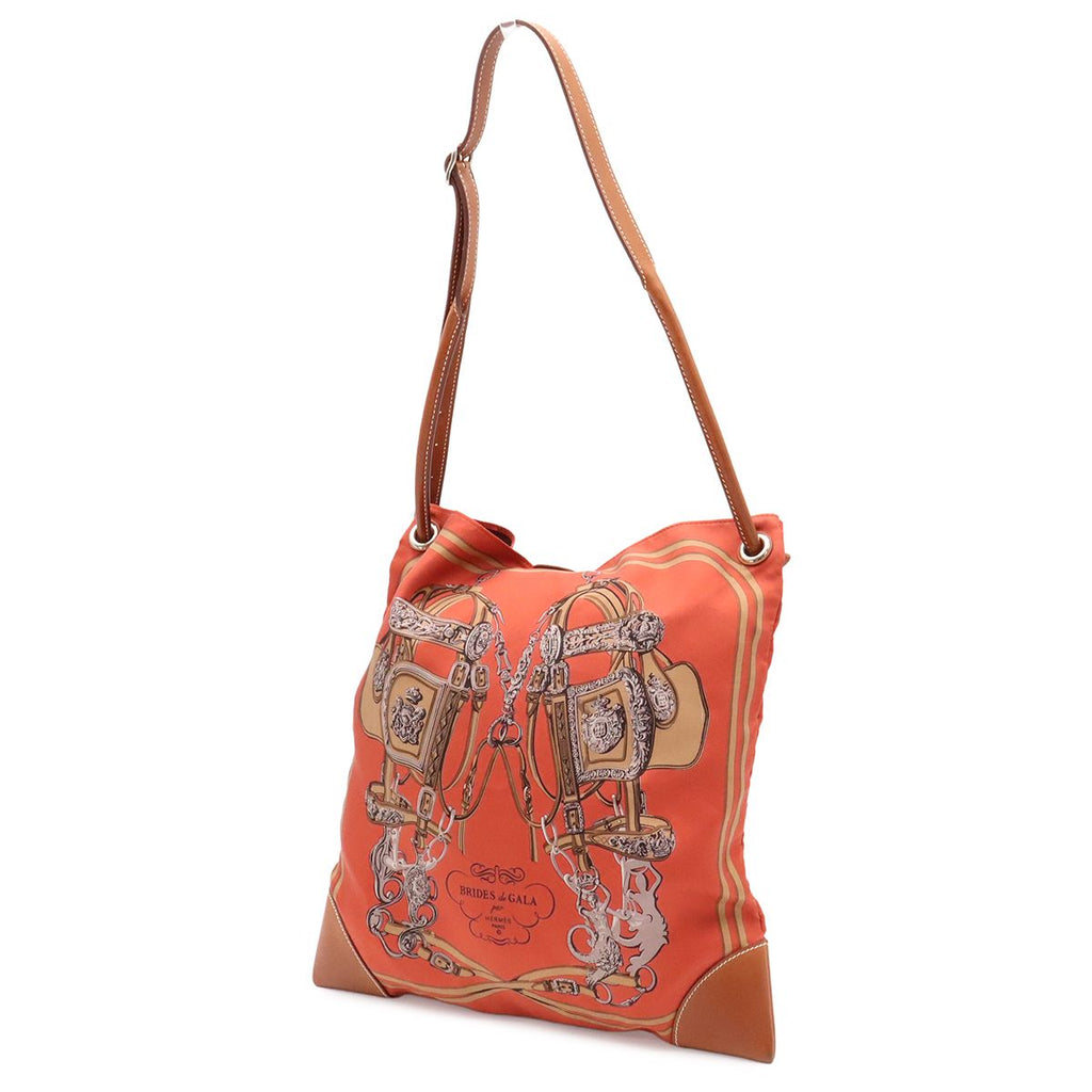 Hermes Silky City PM Bride de Gala Shoulder Bag Silk Terracotta Brown Pouch — view 2