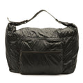 Bottega Veneta Spinnaker Shoulder Bag Nylon Black Dark Brown