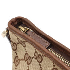 Gucci Abbey GG Canvas Shoulder Bag Crossbody Leather Khaki Beige Brown Gold — view 4