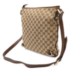 Gucci Abbey GG Canvas Shoulder Bag Crossbody Leather Khaki Beige Brown Gold — view 2