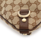 Gucci Abbey GG Canvas Shoulder Bag Crossbody Leather Khaki Beige Brown Gold — view 3
