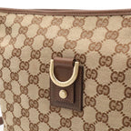 Gucci Abbey GG Canvas Shoulder Bag Crossbody Leather Khaki Beige Brown Gold — view 8