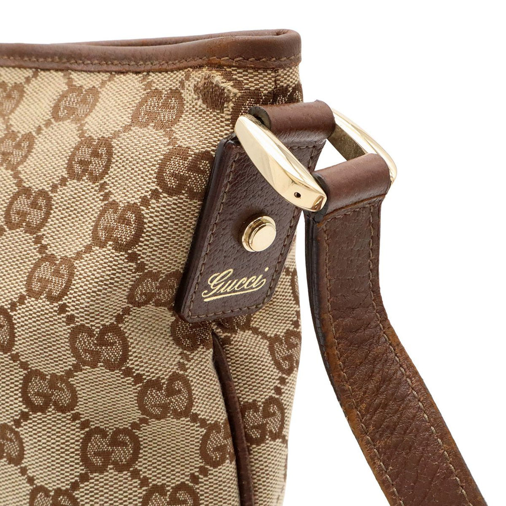 Gucci Abbey GG Canvas Shoulder Bag Crossbody Leather Khaki Beige Brown Gold — view 6