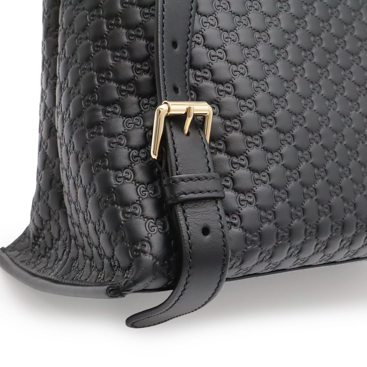 Gucci Micro Guccissima Backpack Leather Black Gold — view 6