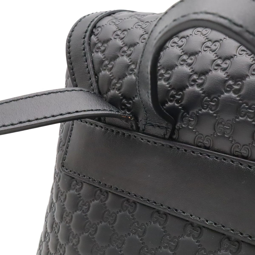 Gucci Micro Guccissima Backpack Leather Black Gold — view 4