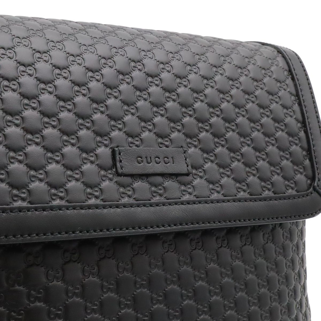 Gucci Micro Guccissima Backpack Leather Black Gold — view 7