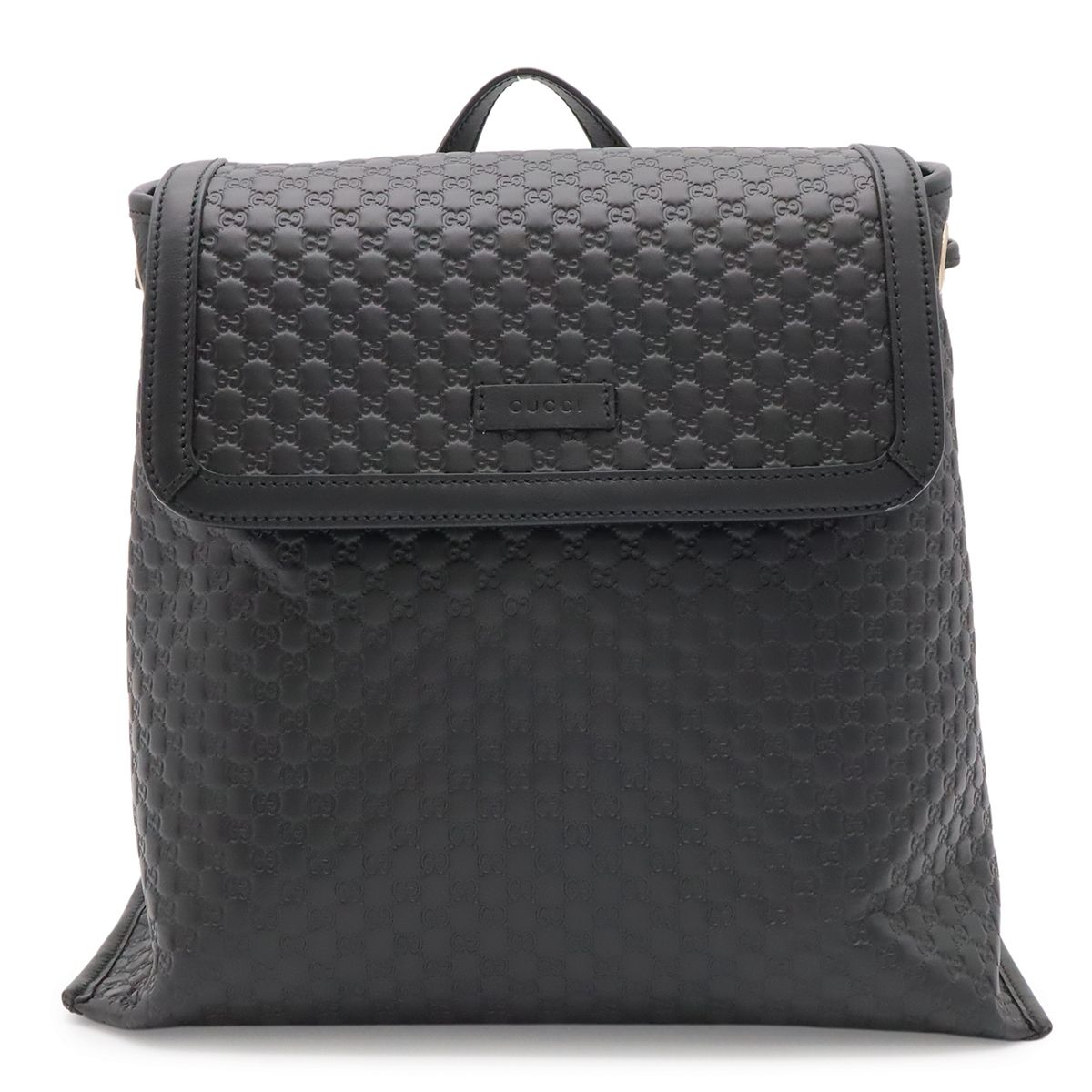 Gucci Micro Guccissima Backpack Leather Black Gold
