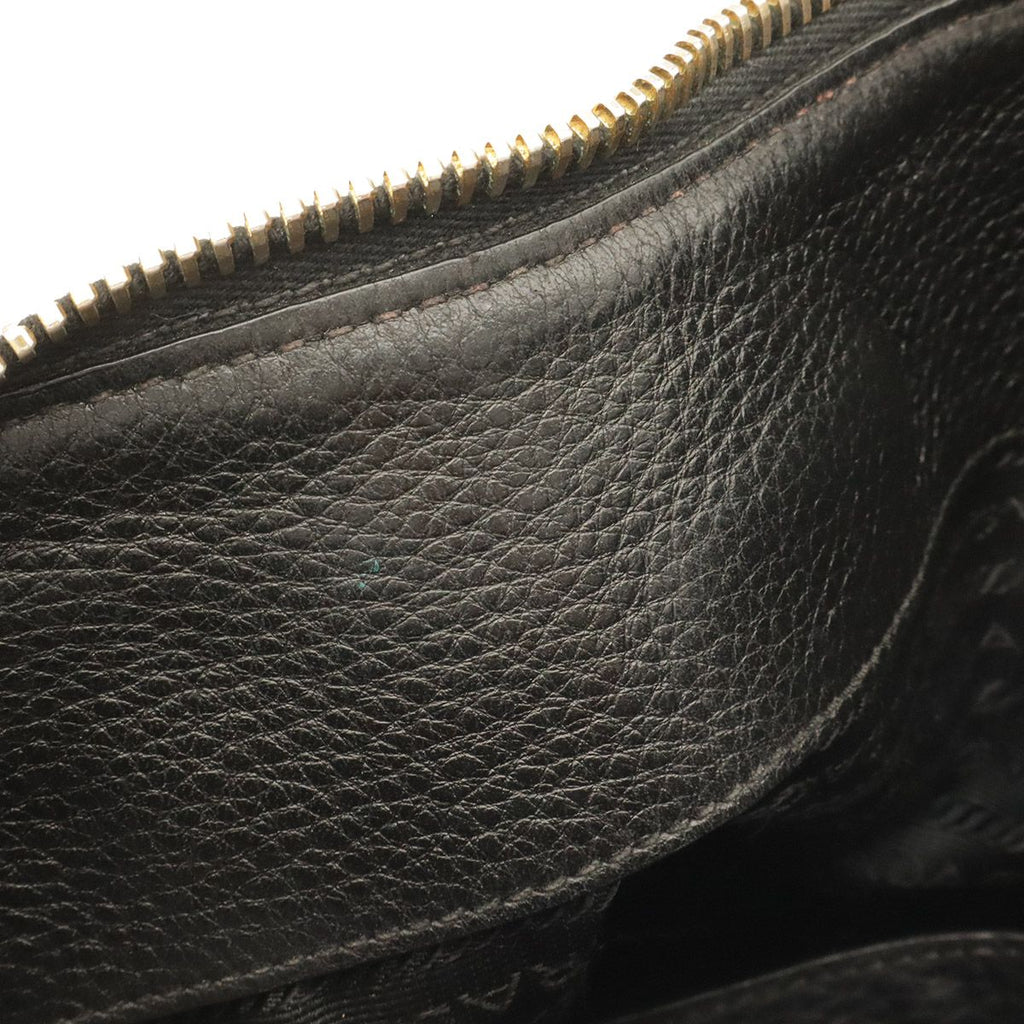 Prada Tote Shoulder Bag 2-Way Vitello Daino Soft Leather Nero Black Gold — view 8