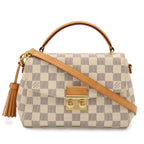 Louis Vuitton Damier Azur Croisette 2-Way Shoulder Bag Crossbody Fringe Tassel