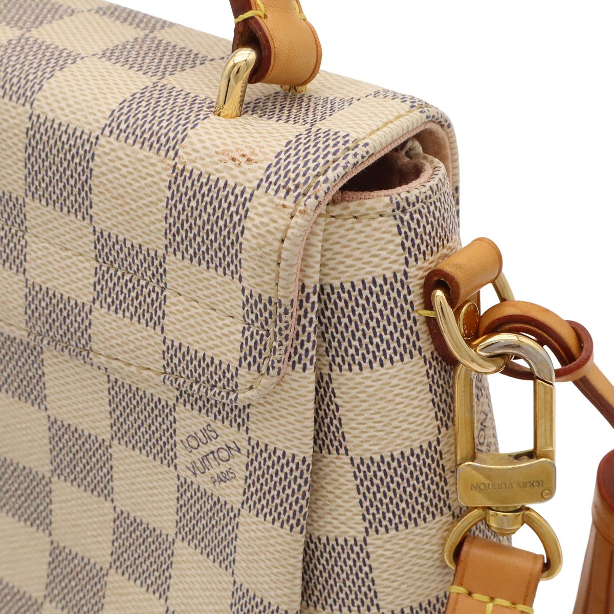 Louis Vuitton Damier Azur Croisette 2-Way Shoulder Bag Crossbody Fringe Tassel — view 5
