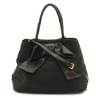 Prada Logo Jacquard Ribbon 2-Way Shoulder Bag Nylon Nero Black Gold Domestic