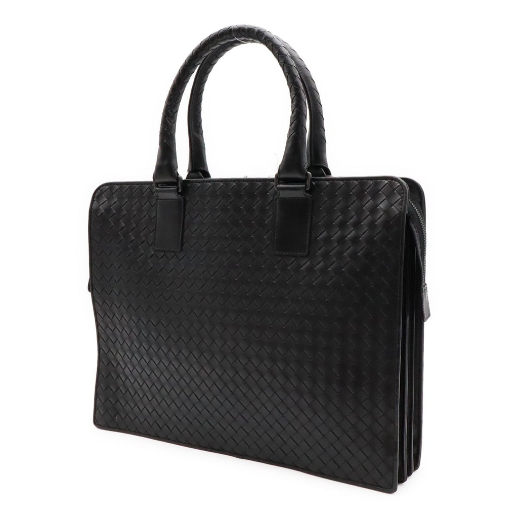 Bottega Veneta Intrecciato Business Briefcase Documents Purse Leather Black — view 2