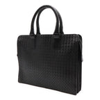 Bottega Veneta Intrecciato Business Briefcase Documents Purse Leather Black — view 2