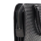 Bottega Veneta Intrecciato Business Briefcase Documents Purse Leather Black — view 7