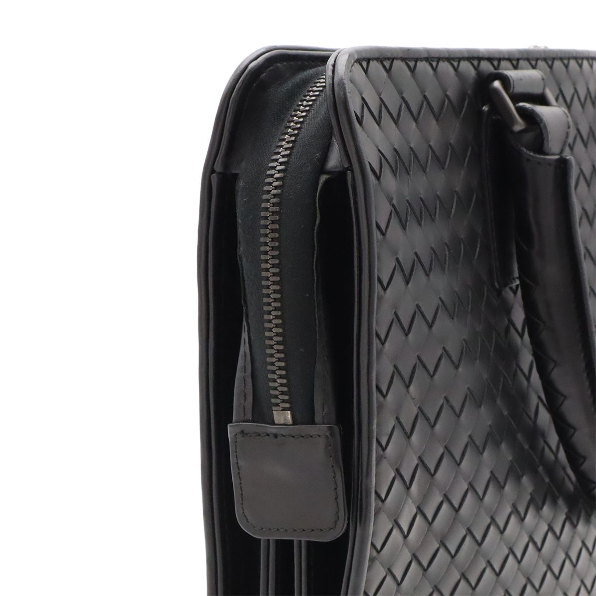 Bottega Veneta Intrecciato Business Briefcase Documents Purse Leather Black — view 7