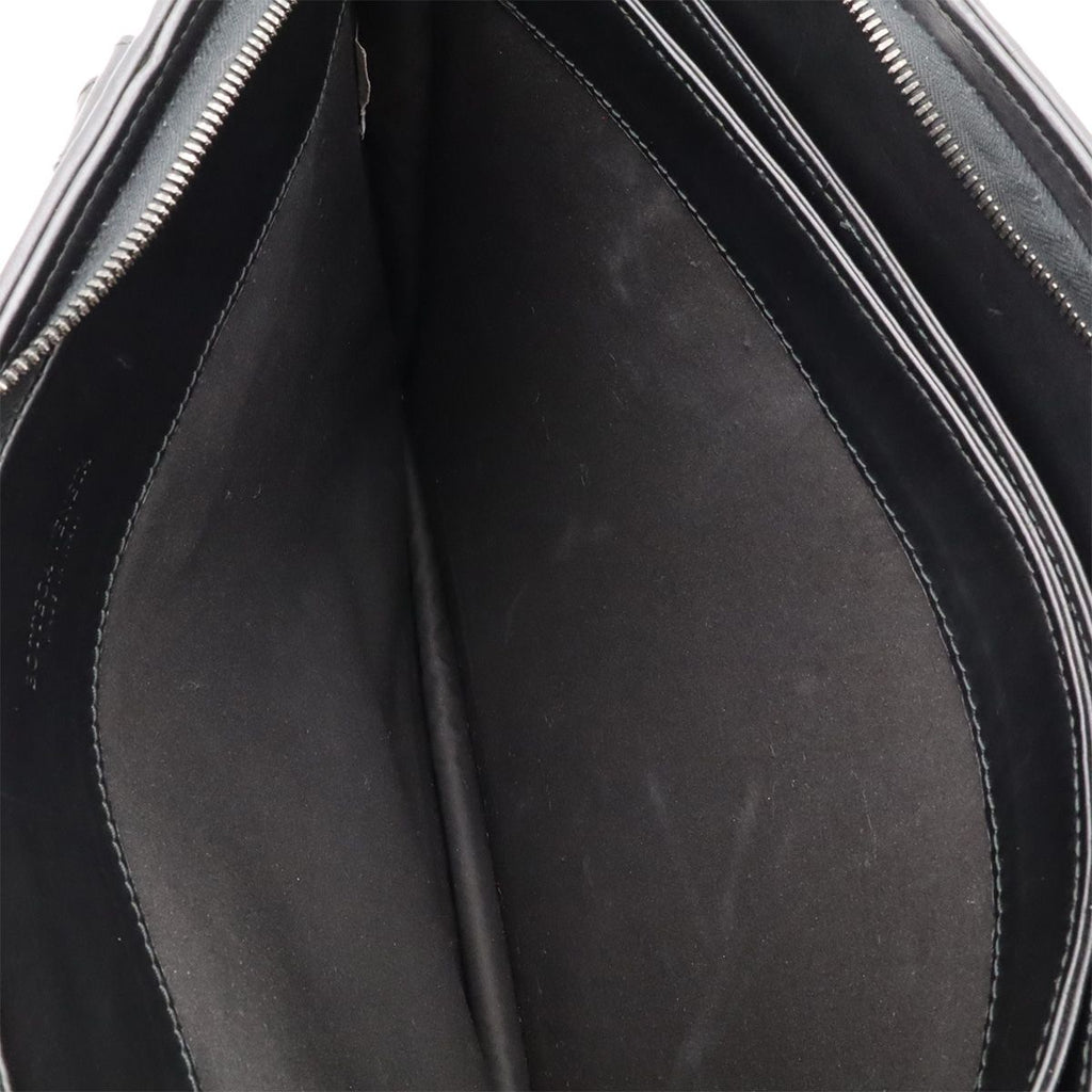 Bottega Veneta Intrecciato Business Briefcase Documents Purse Leather Black — view 8