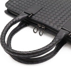 Bottega Veneta Intrecciato Business Briefcase Documents Purse Leather Black — view 4
