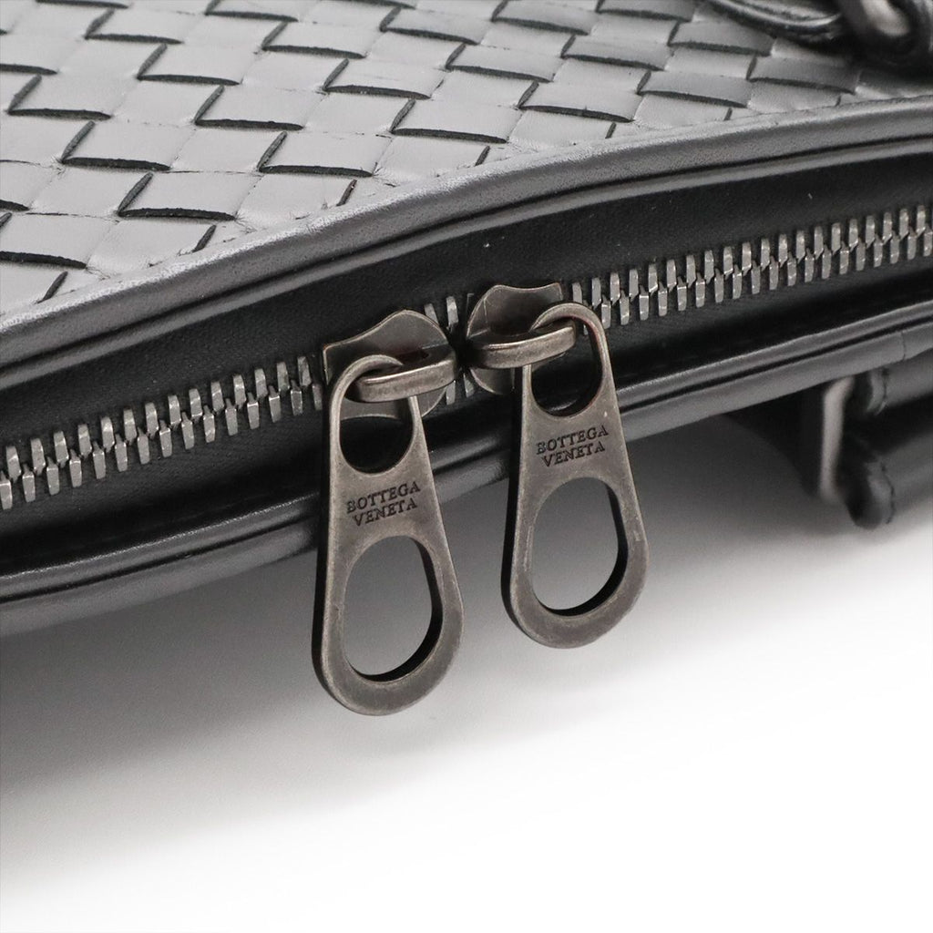 Bottega Veneta Intrecciato Business Briefcase Documents Purse Leather Black — view 5
