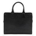Bottega Veneta Intrecciato Business Briefcase Documents Purse Leather Black